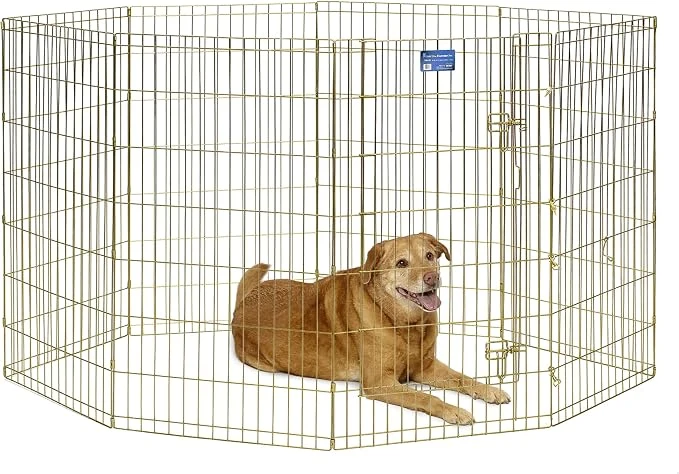 Superior MidWest Homes for Pets Folding Metal Dog Exercise Pen Indoor Outdoor Playpen Flexible