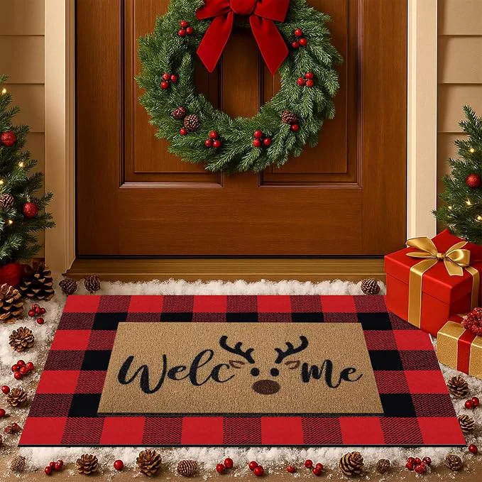 Minimalist Tinideya 2 Pcs Door Mat Welcome Non Slip Coir Mats Floor Layering Doormats High-End