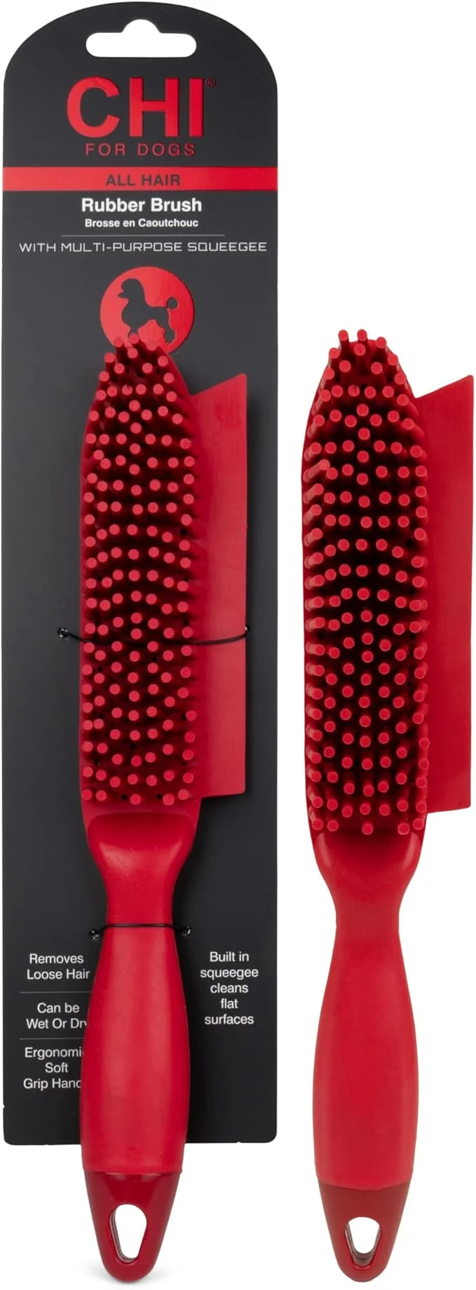 Secure CHI for Dogs Rubber Fur Accumulator Brush Dog Grooming Tool for Removing Loose Fashionable