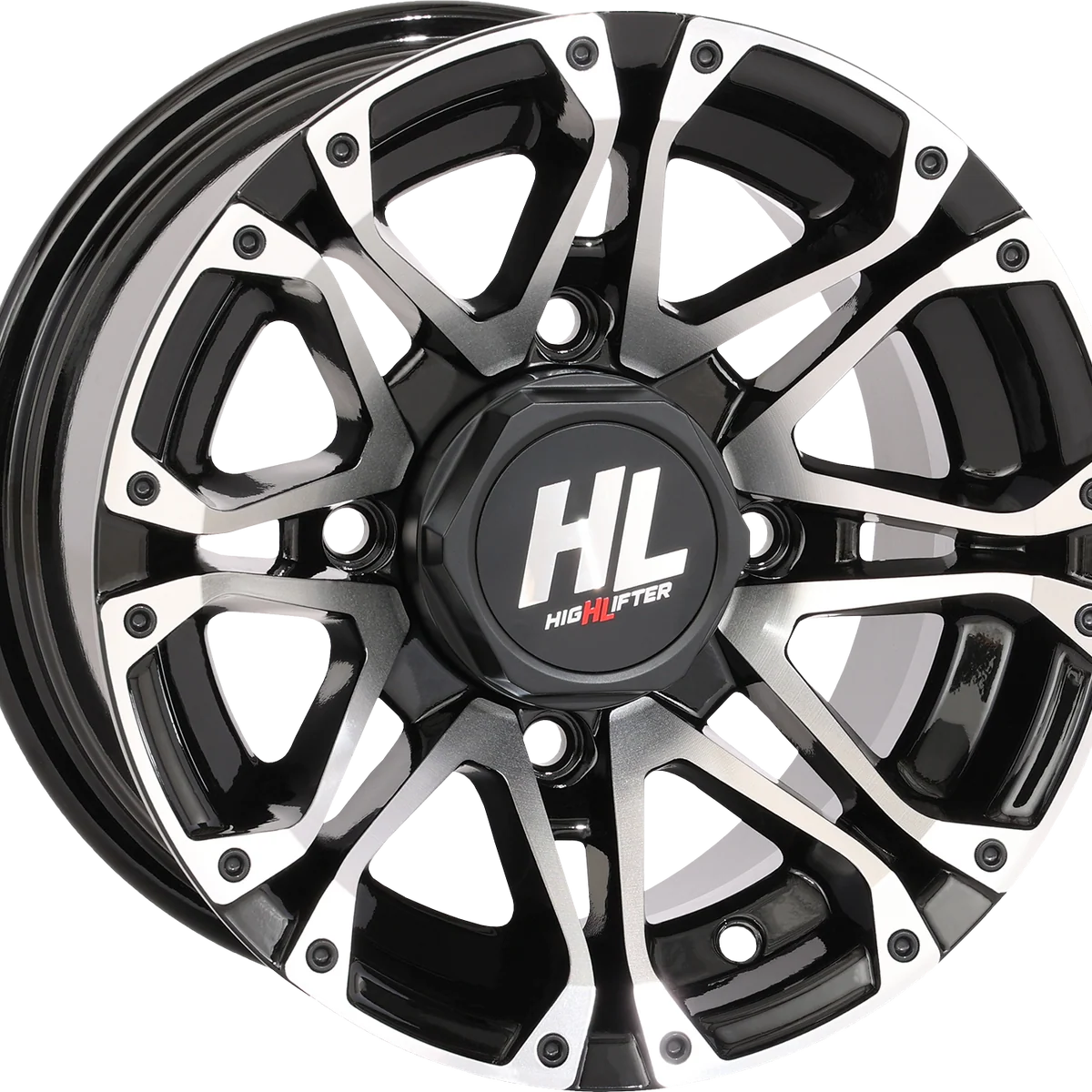 Pure HIGH LIFTER Wheel - HL3 - Front Rear - Gloss Black w Machined - 12x7 - 4 110 - 4 3 10 mm 12HL03-1110 Original