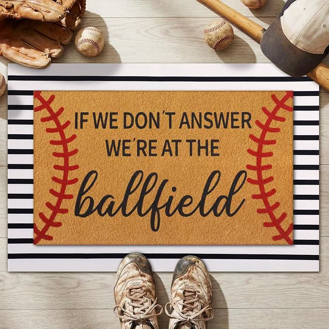 Breathable Tinideya 2 Pcs Baseball Door Mat Ballfield Welcome Non Slip Coir Mats Ballfield Smooth