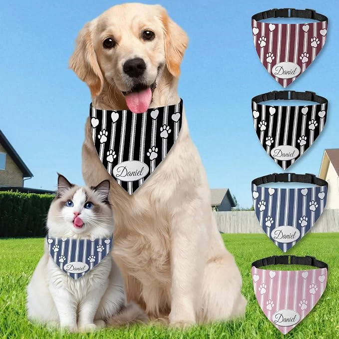 Classic Personalized Dog Bandana Custom Name Design Premium Custom Dog Bandana Healthy