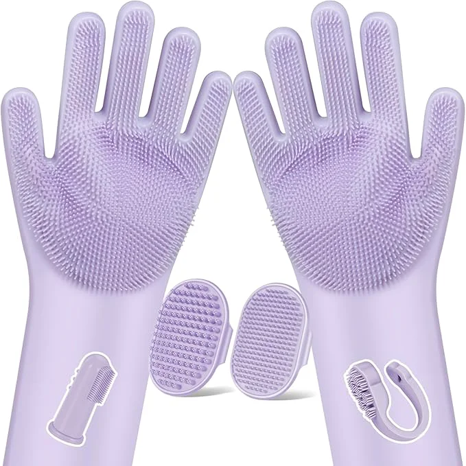 Artisan 6PCS Pet Grooming Kit for Dogs Cats and Horses Dog Washing Gloves Dog Bath Contemporary