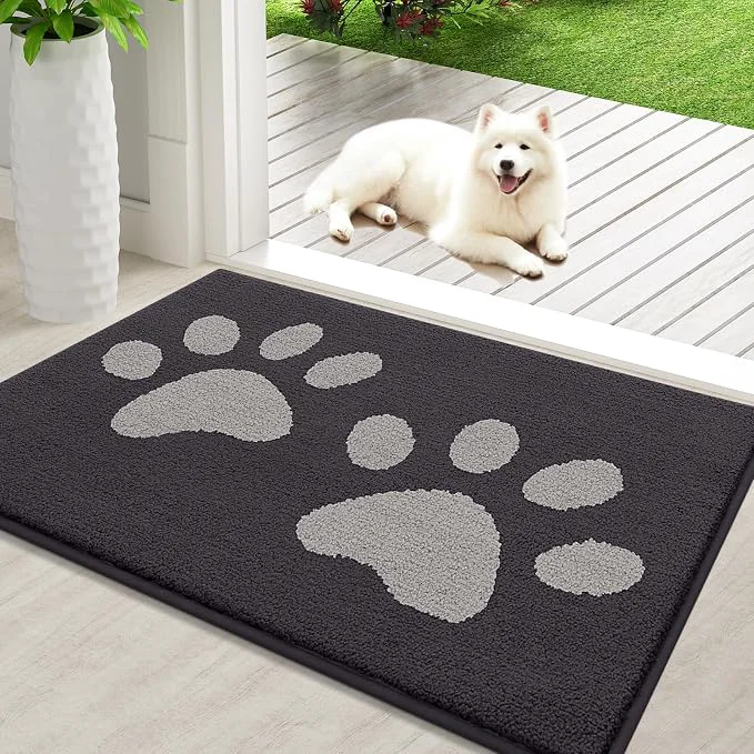 Easy-to-Use Buganda Dog Door Mat for Muddy Paws Absorbent Dirt Trapper Washable Indoor Prestigious