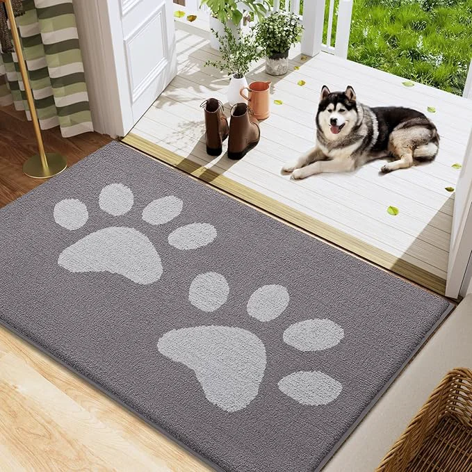 Refined Buganda Dog Door Mat for Muddy Paws Absorbent Dirt Trapper Washable Indoor World-Class