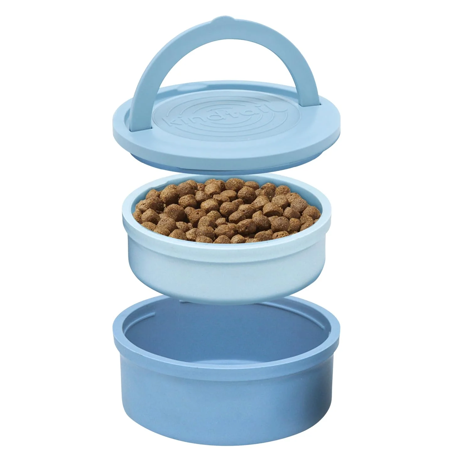 Dependable KindTail Dog Travel Bowls – 2-Pack with Lid Handle Non-Slip Base Microwave Dishwasher Safe Minimalist
