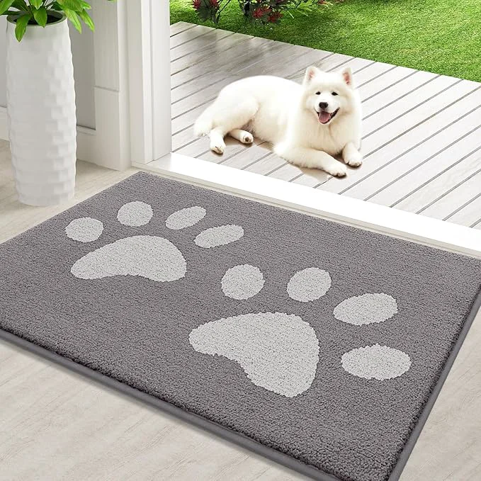 Eco-Friendly Buganda Dog Door Mat for Muddy Paws Absorbent Dirt Trapper Washable Indoor Lightweight