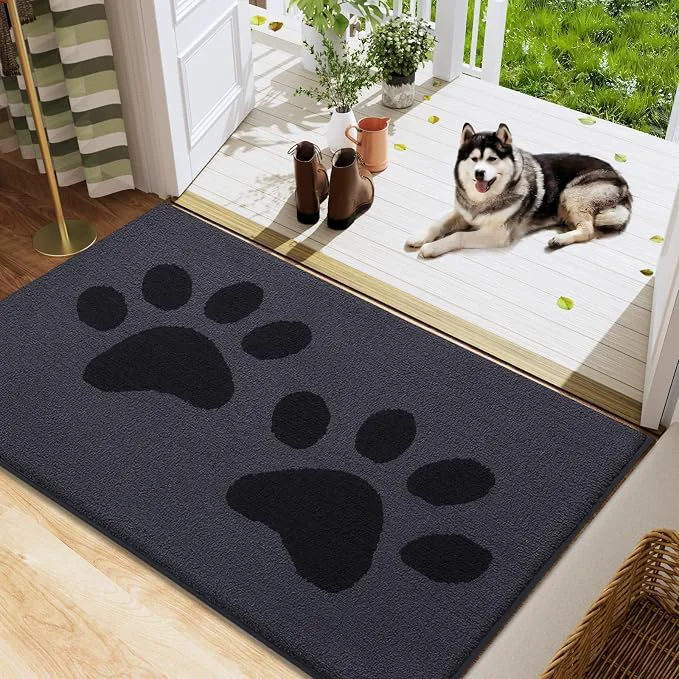 Pure Buganda Dog Door Mat for Muddy Paws Absorbent Dirt Trapper Washable Indoor Proven