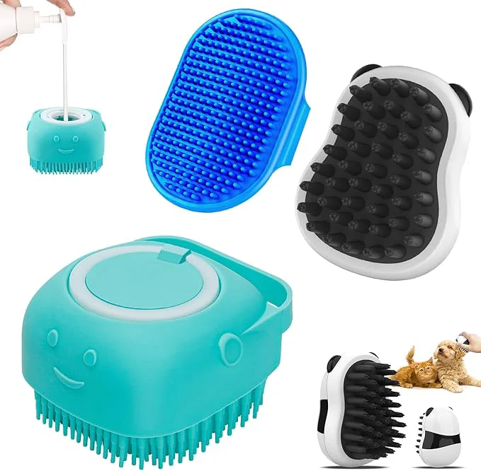 Elite Comotech 3-in-1 Dog Grooming Brush Adjustable Handle Shampoo Brush Scrubber Refined