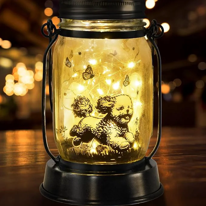 Sustainable kyoryuger Bichon Dog Gifts for Women Men Bichon Frise Solar Lanterns Birthday Reusable