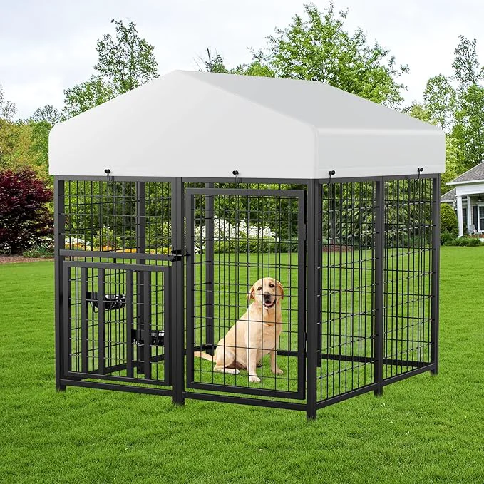 Consistent ROOMTEC Large Dog Kennel Outdoor Pet Pens Dogs Run Enclosure Animal Hutch Metal Next-Generation