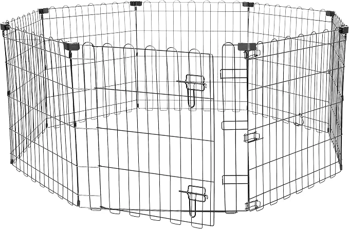 Comfortable Amazon Basics Foldable Octagonal Metal Exercise Pen Refined