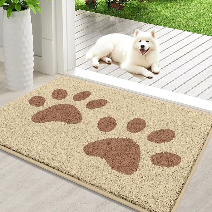 Fine Crafted Buganda Dog Door Mat for Muddy Paws Absorbent Dirt Trapper Washable Indoor Official