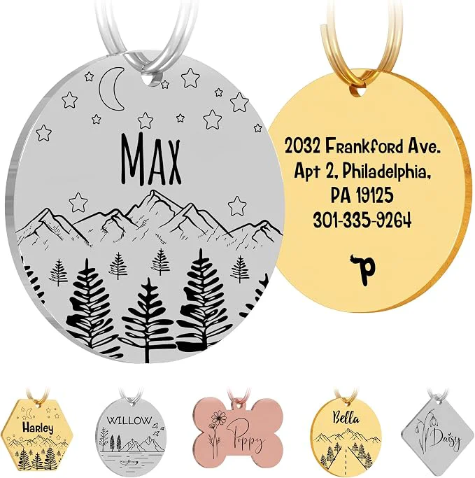 Versatile PawFurEver Custom Engraved Pet ID Tag – Personalized Dog Name Tag Stylish