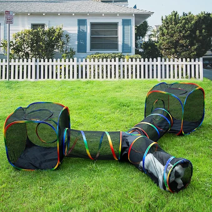 Authentic LUCKITTY Outdoor Rainbow Cat Enclosures Playground Outside House Selected