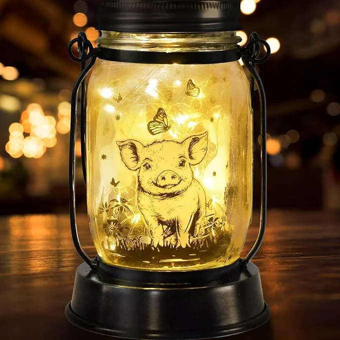 Consistent kyoryuger Pig Gifts for Women Men Kids Pig Lovers Animal Solar Lantern Reusable