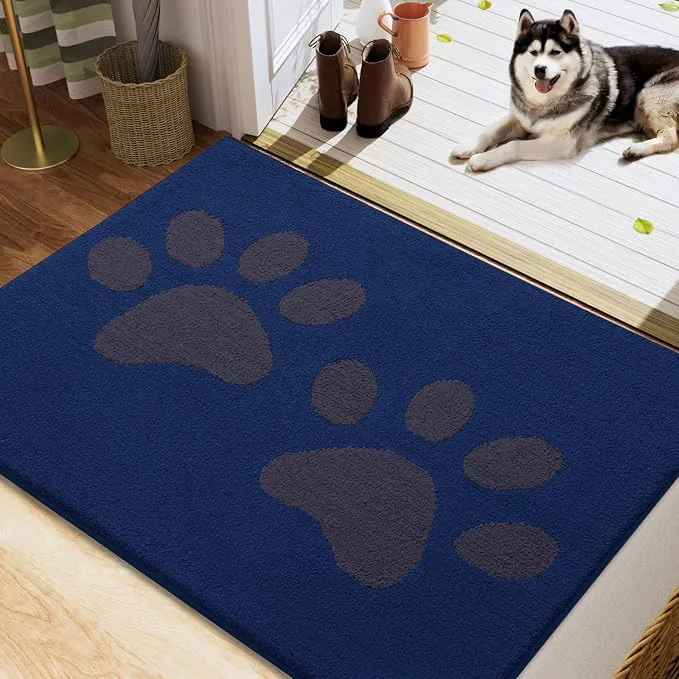Smooth Buganda Dog Door Mat for Muddy Paws Absorbent Dirt Trapper Washable Indoor Unique