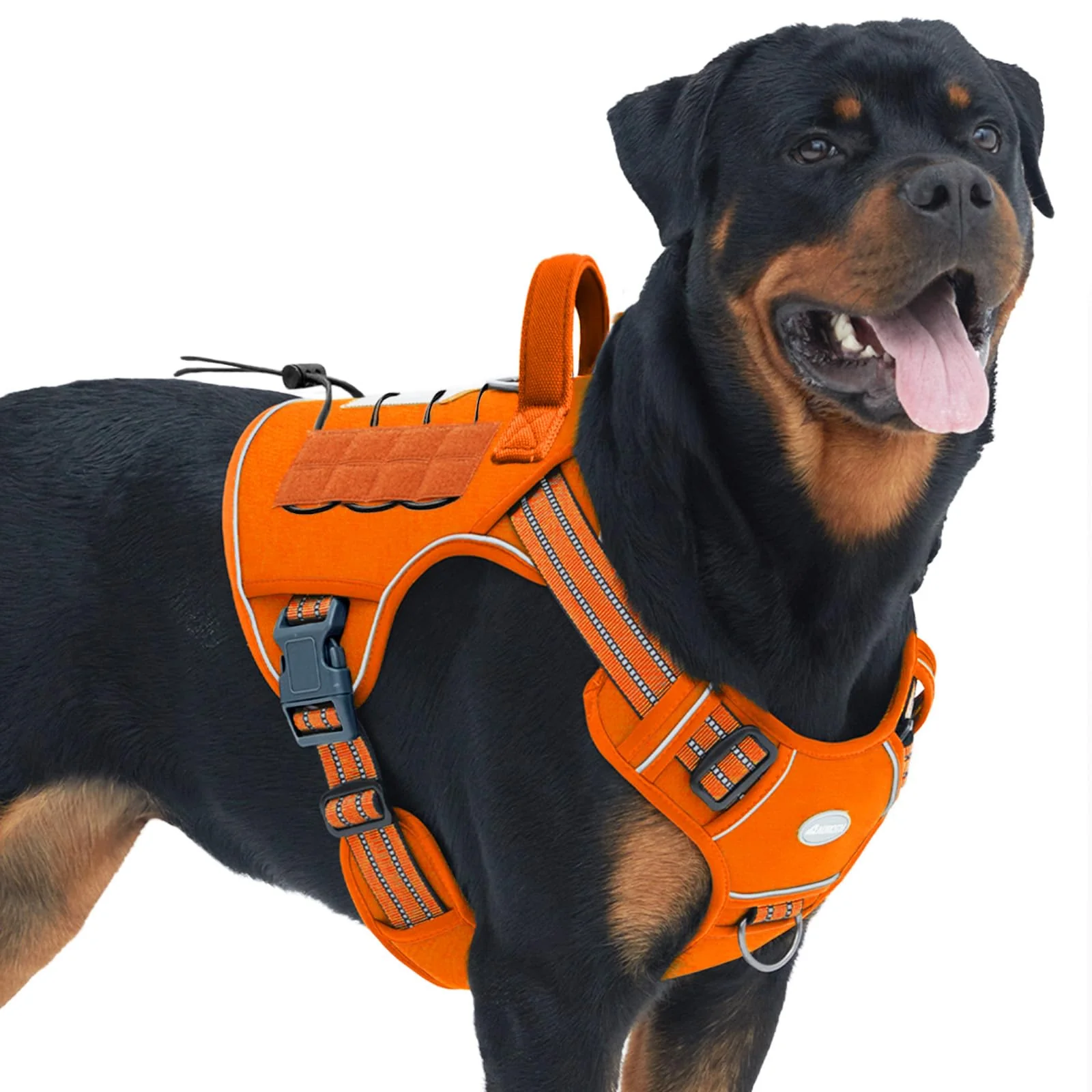 Superior AUROTH Tactical Dog Harness for Large Dogs – No-Pull Adjustable Reflective K9 Vest Orange L Stylish