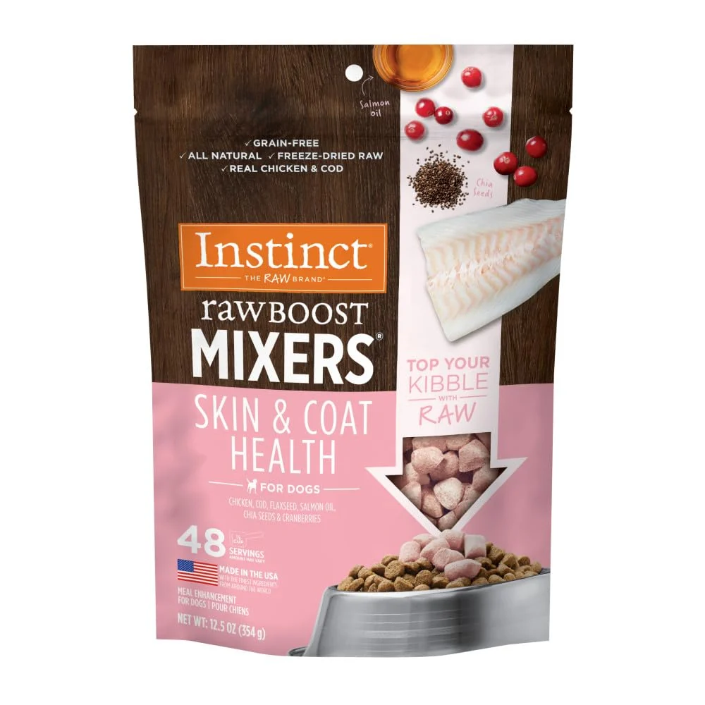 Long-Lasting Instinct Raw Boost Mixers Skin Coat Health ze-Dried Dog Food Topper 12.5 oz Classic