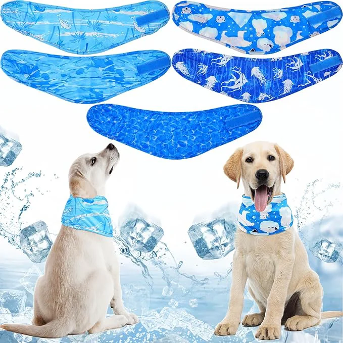 Efficient Talltalk 5 Pieces Dog Cooling Bandanas Neck Wraps Ice Scarf Pet Dog Cooling Premium