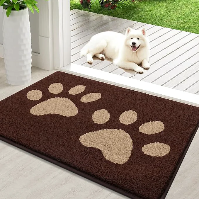 Fine Buganda Dog Door Mat for Muddy Paws Absorbent Dirt Trapper Washable Indoor World-Class