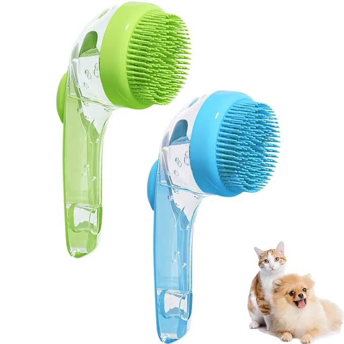 Stylish Pet Bath Brush 2 Pack Dog Bath Brush 2 in 1 Cat Shampoo Brush Lightweight
