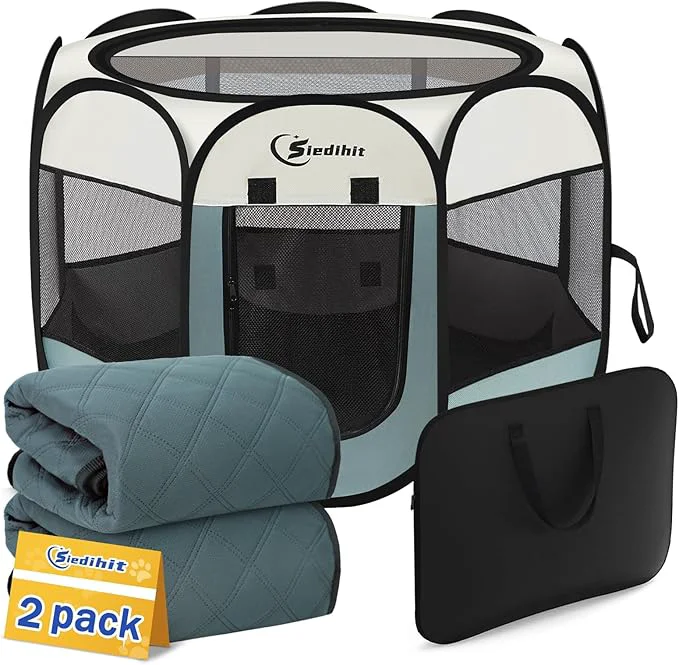 Casual Dog Playpen with 2 Washable Pee Pad Puppy Pet Cat Playpen Small AnimalsTent Selected