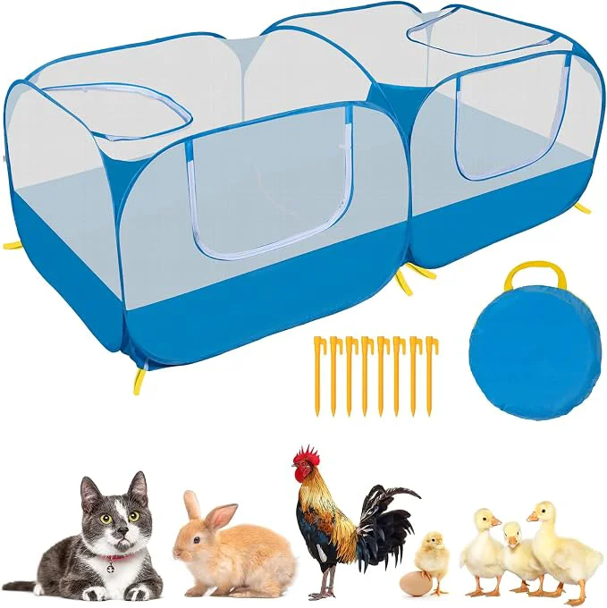 Selected Small Pet Animals Playpen Cage Tent Enclosure Large Chicken Run Coop Relaxed