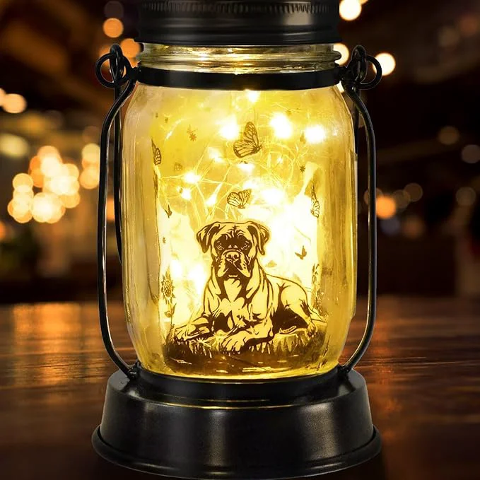 Safe kyoryuger Boxer Dog Gifts for Women Men Boxer Dog Lovers Solar Lantern Mom Natural
