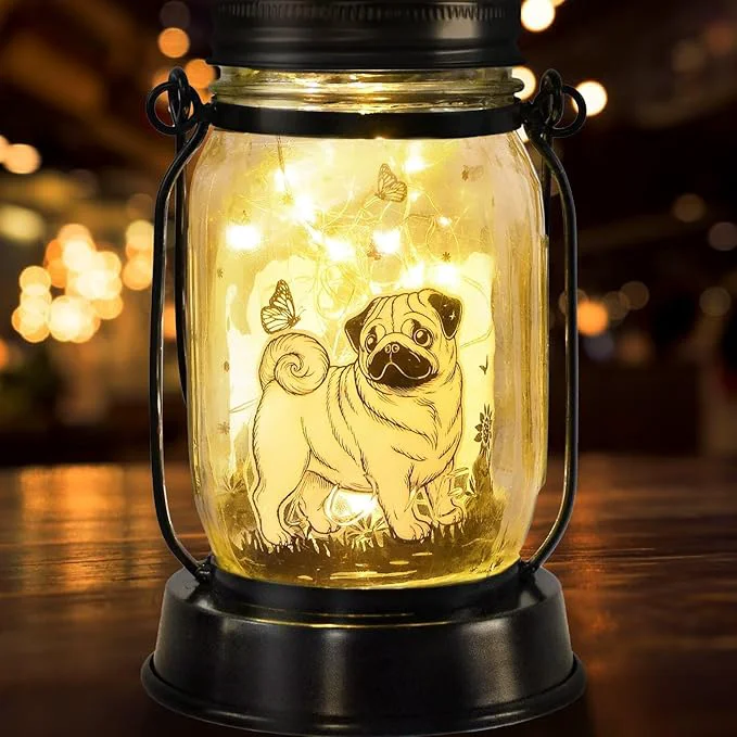 Classic kyoryuger Pug Dog Gifts for Women Men Pug Dog Solar Lanterns Mom Birthday Gift Reliable