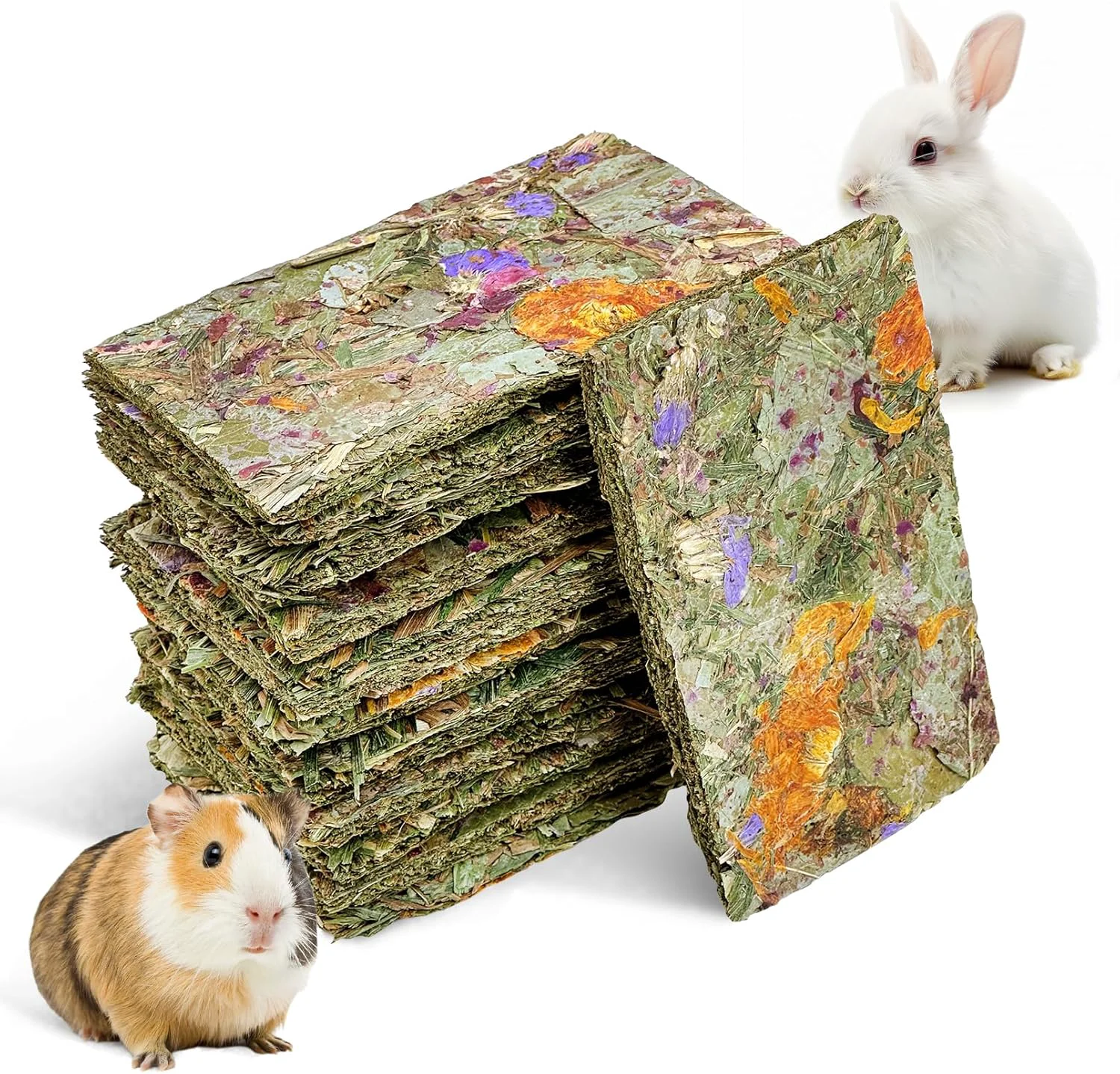 Relaxed Fhiny 12 PCS Rabbit Timothy Hay Chips Toys Natural Bunny Molar Treats with Herbal Flowers Rabbit Chew Toys for Teeth Small Animal Snacks for Rats Chinchillas Guinea Pigs Hamsters Next-Generation