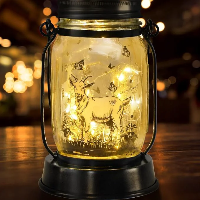 Comfortable Goat Gifts for Women Men Goat Solar Lanterns Mom Birthday Animal Lovers Lantern Consistent