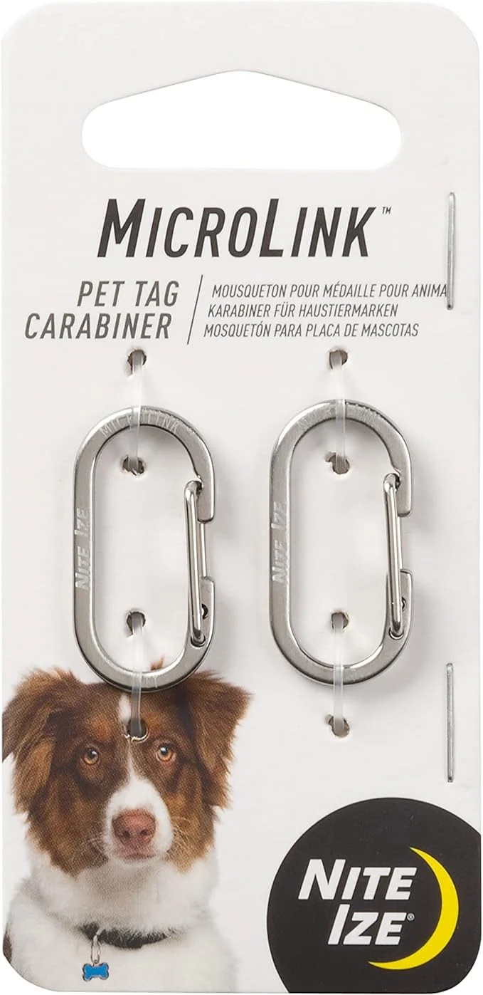 Minimalist Nite IZE MicroLink Pet Tag Carabiner Stainless Steel Cat and Dog Tag Clip Quality