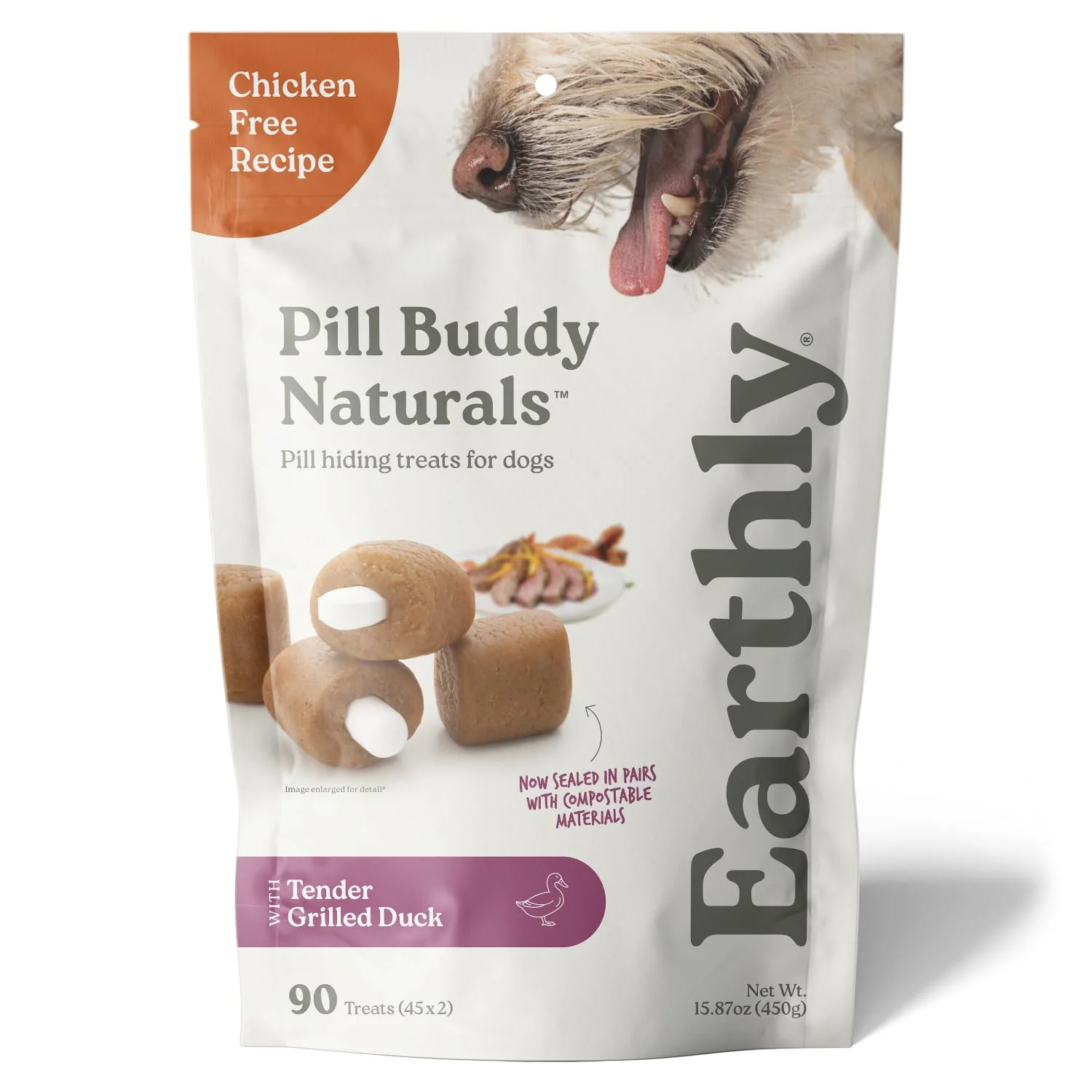 Artisan Presidio Earthly Pill Buddy Naturals – Duck Pill Hiding Treats for Dogs 90 Servings Responsible