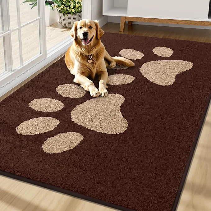 Healthy Buganda Dog Door Mat for Muddy Paws Absorbent Dirt Trapper Washable Indoor High-Performance