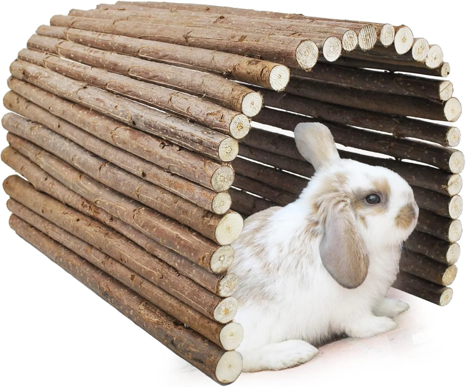Original kathson Rabbit Wooden Bridge 20.0 x 11.8 inches Guinea Pig Wood Tunnel Large Bunny Ladders Small Animal Flexible Hideout for Hamster Chinchillas Guinea Pig Hedgehog and Other Rodents Reusable