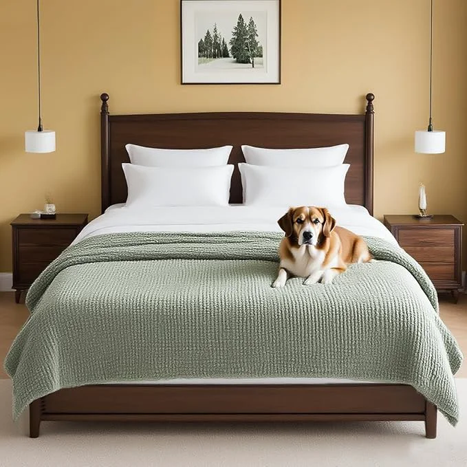 Effective H.VERSAILTEX Plush Chenille Couch Cover for Dogs Pets Blanket for Bed Anti-Slip Soft and Durable Furniture Protector for Small Medium Large Cats Washable 52 x 82 Sea Foam About ThisOverview Crafted