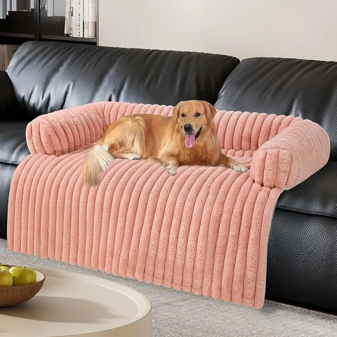 Safe Wn's Day Luxurious Dog Couch Bed Washable Calming Dog Couch Cover Removable Contemporary