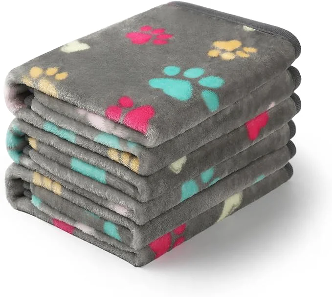 Flexible Luciphia 1 Pack 3 Blankets Fluffy Premium Fleece Pet Blanket Flannel Paw Bone Professional