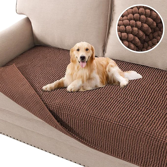 Fine Crafted H.VERSAILTEX Plush Chenille Dog Bed Cover Thick Soft Sofa Cover for 3 Cushion Couch Anti Slip Couch Cover Furniture Protector for Dog Pet Cat 35 x 74 Caramel About ThisOverview Exceptional