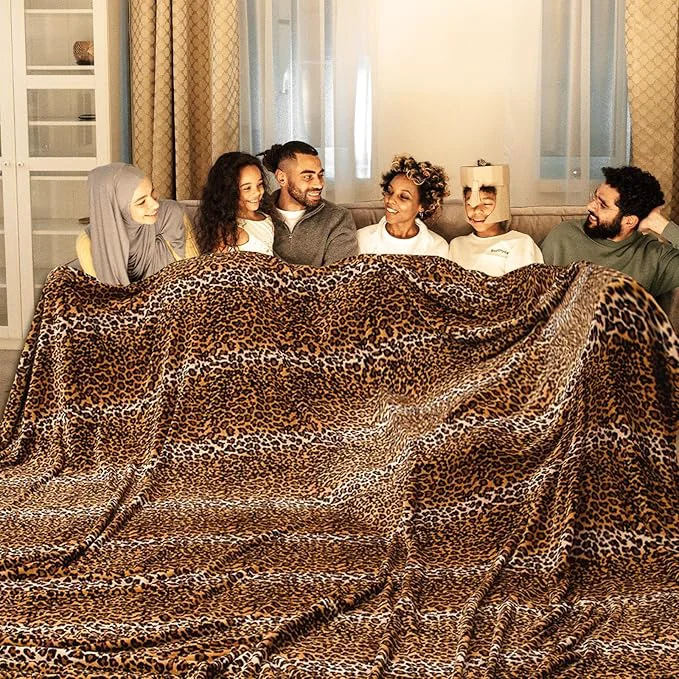 Comfortable Bnuitland Leopard Print Flannel Blanket Large Size 108x90 Inches Verified