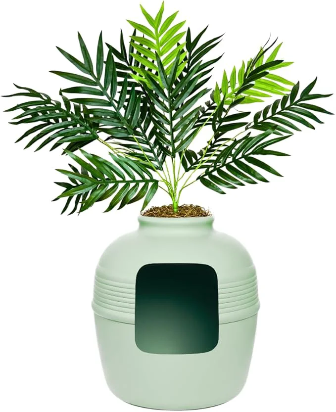 User-Friendly Good Pet Stuff Hidden Litter Box Planter Decorative Cat Litter Enclosure Detailed