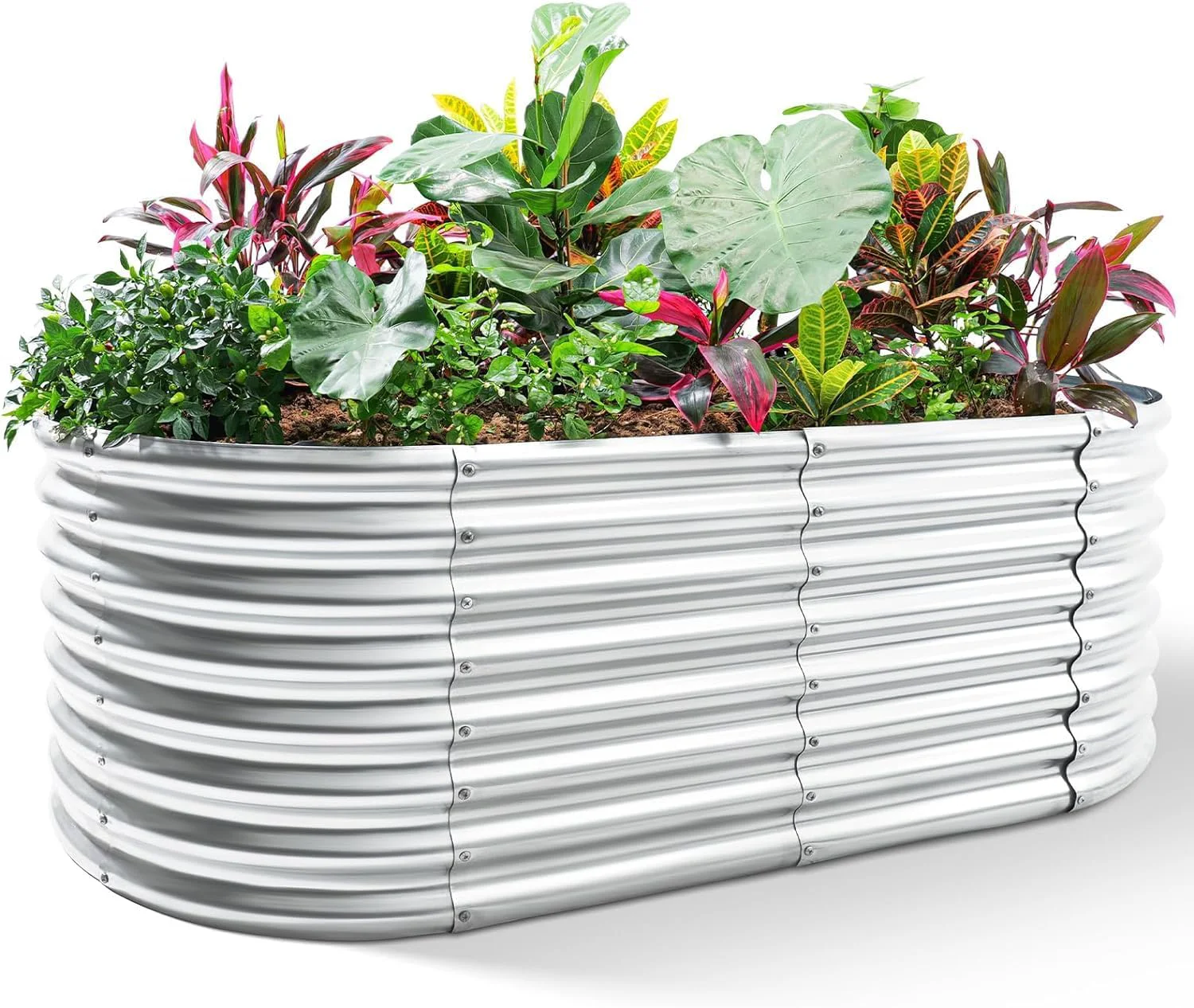Clean Land Guard Galvanized Planter Raised Beds 631.99ft Keyhole Raised Garden Bed Recyclable