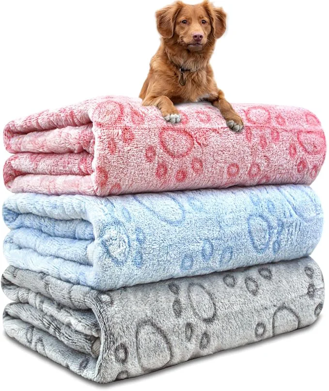 Fast Dog Blankets for Small Medium Dogs Washable 3 Pack Pet Blanket Washable 30 x Stylish