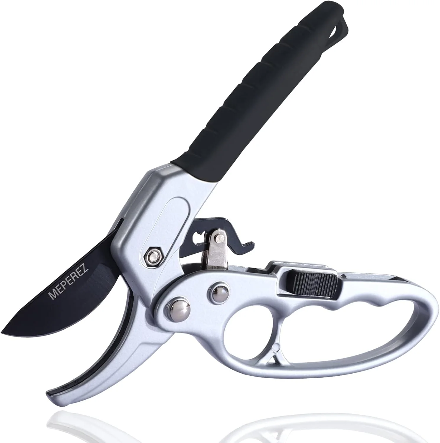 Sophisticated Ultra Sharp Germany Steel Pruning Shears - Cuts 3X Easier Weak Hand Arthritis Snips Rust-Resistant Effortlessly 1-Inch Cut Capacity Garden Scissors Ergonomic Handle Black Refined