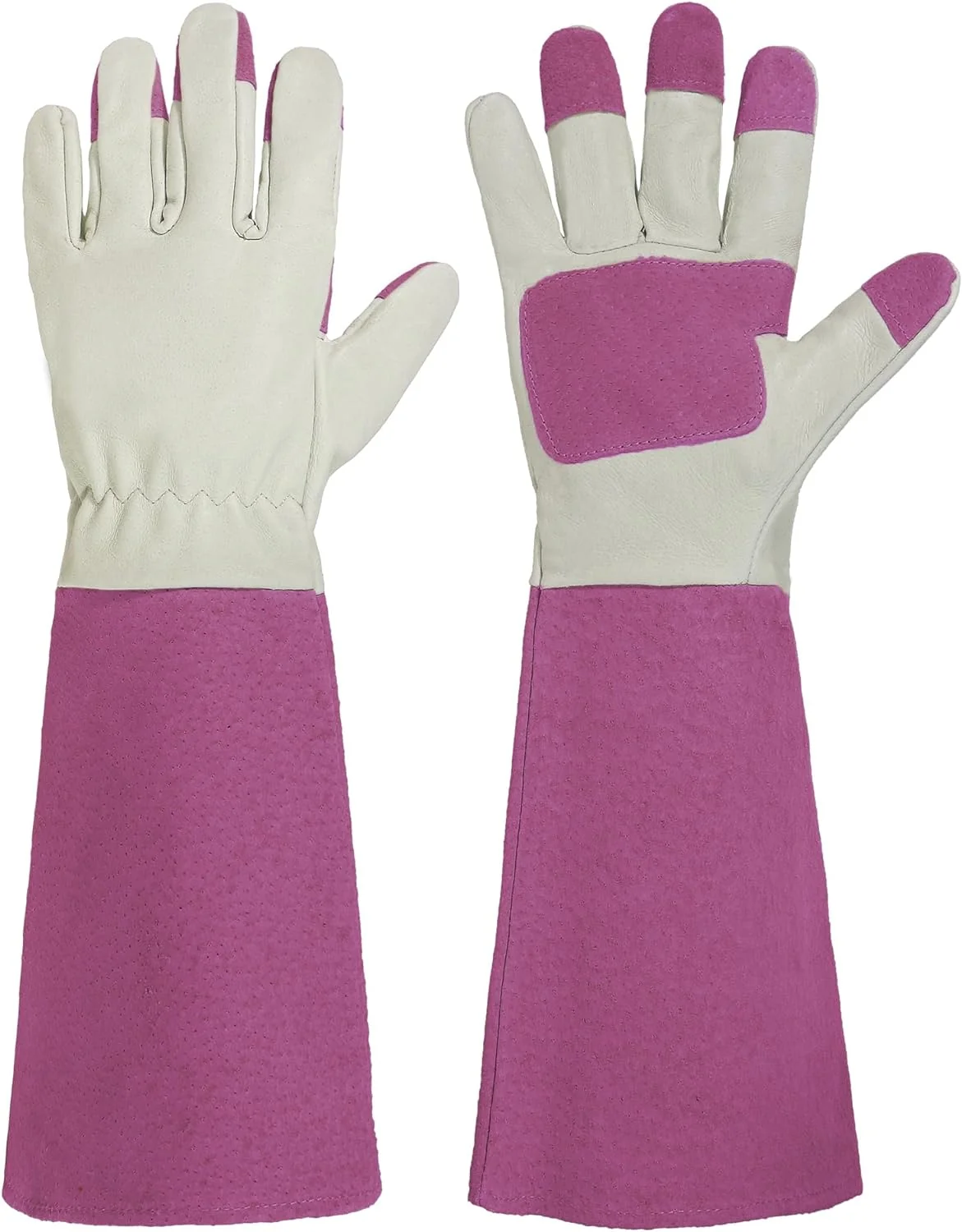 Versatile HANDLANDY Rose Pruning Gardening Gloves for Men Women Thornproof Long Gauntlet Gloves Pigskin Leather - Breathable Durability Large Verified