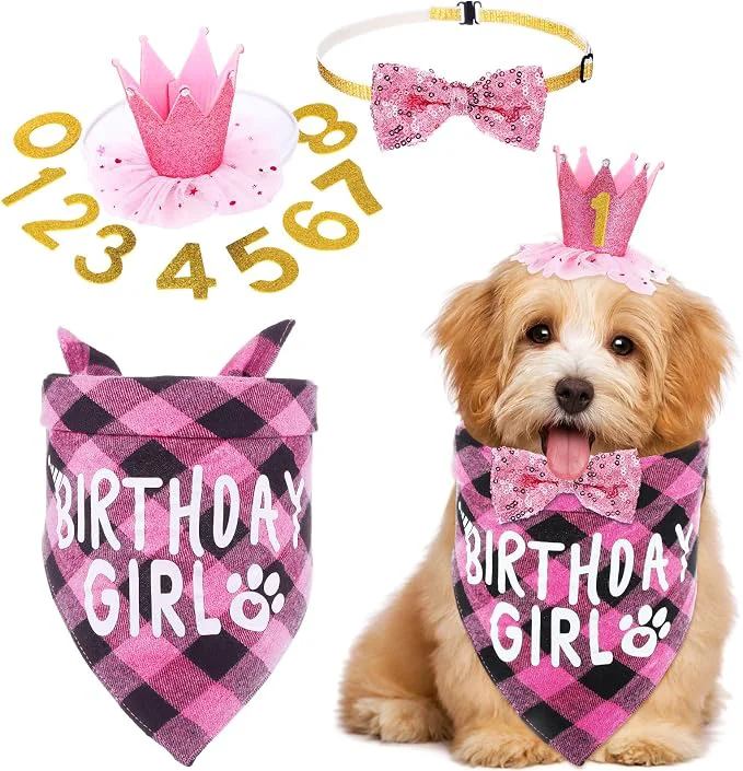 User-Friendly Weewooday Dog Birthday Party Supplies Birthday Boy Girl Cake Bandana Triangle Refined