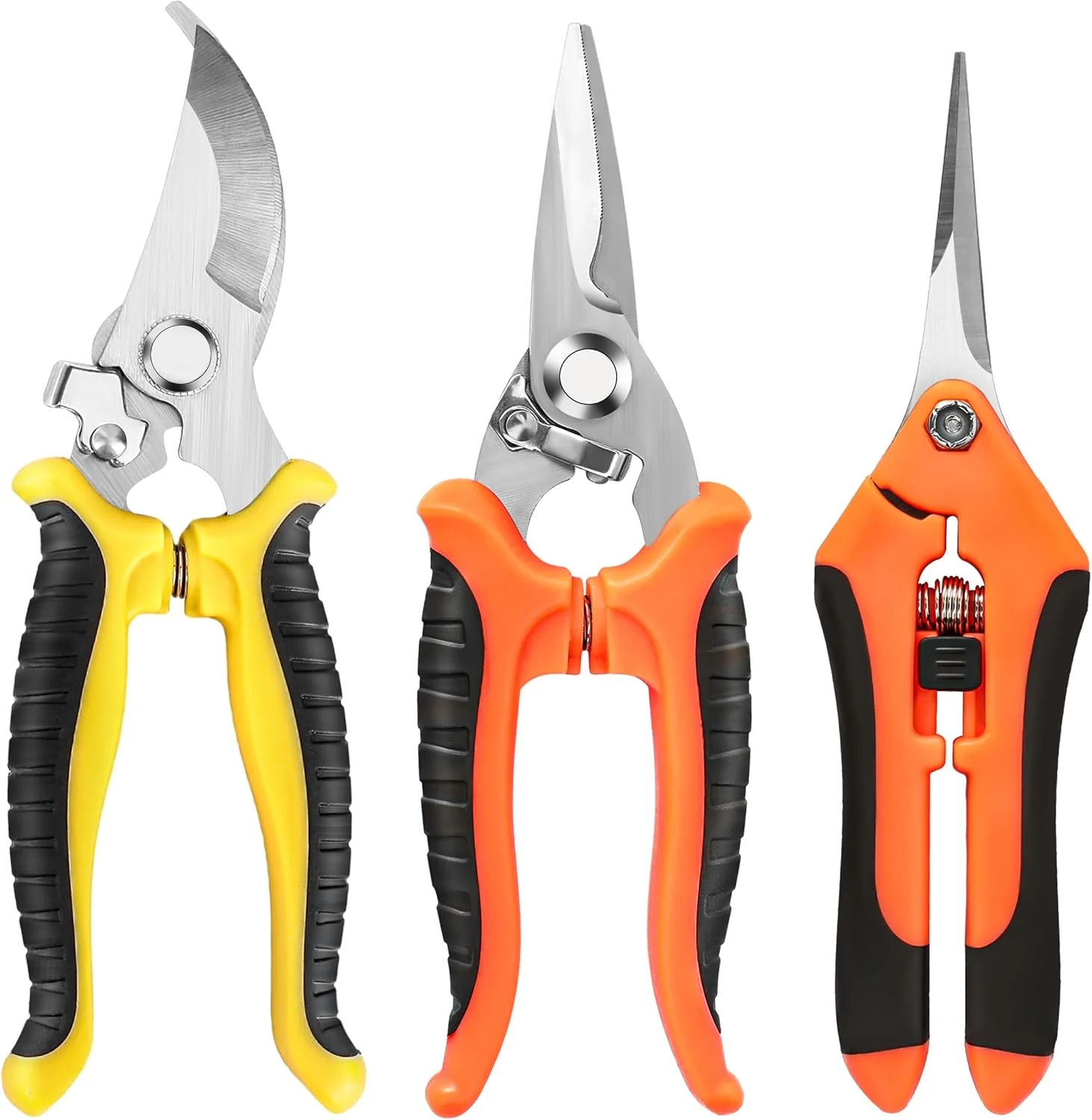 Environmentally Friendly 3-Pack Stainless Steel Pruning Shears Pruning Snips and Clippers for Gardening Sustainable