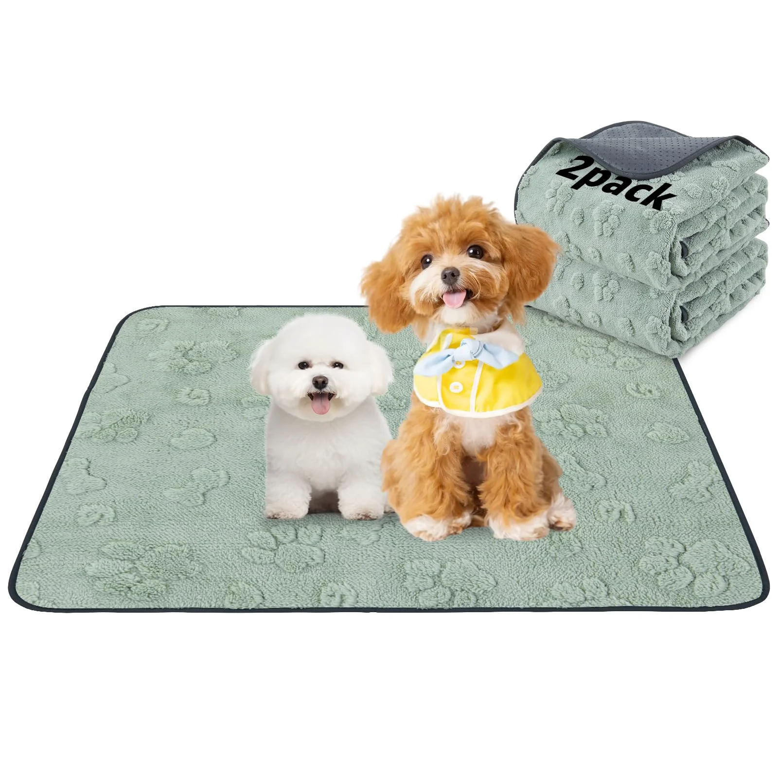 Effective LOOBANI Washable Dog Pee Pads – 2 Pack 36x41 Leakproof Reusable Smooth