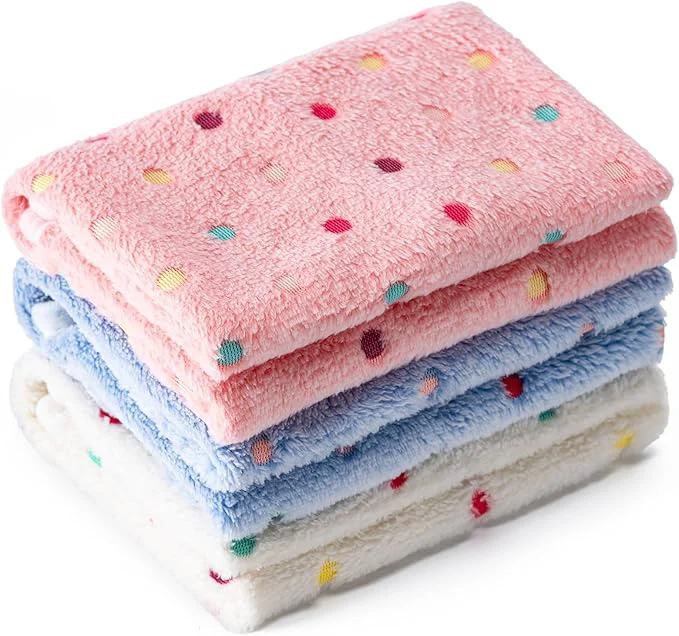 Lightweight 1 Pack 3 Blankets Super Soft Fluffy Premium Fleece Pet Blanket Flannel Paw Reusable